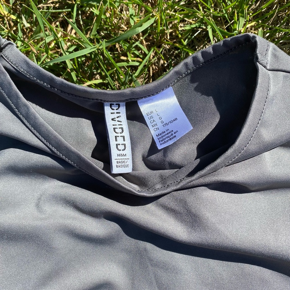 Divided Men's Charcoal Crew Neck Short Sleeve Tee
